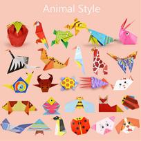 54 PCS Children Origami Paper Book for Animal Pattern 3D Puzzle DIY Folding Toy Kids Handmade Kindergarten Arts and Crafts Toys
