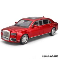 1/24 Aurus Senat Alloy Limousine Luxy Car Model Diecast Metal Bulletproof Vehicle Car Model Simulation Sound Light Kids Toy Gift raudona