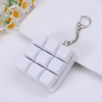 [C]Button Keycap  Keychain 9 Keys Keyboard Decompression Toys DIY Keyboard Keychain Toys For Adult Gifts To Relief Pass Time