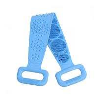 Body Silicone Brush Scrub Body Exfoliating Sponge Brush Bathroom Shower Back Brush Bath Scrub Clean Tool Stain Removal Bath Belt mėlyna