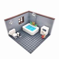 MOC Miesto Namo Statybiniai Blokeliai Žaislai Berniukams Mergaitėms PASIDARYK pats Blokeliai Svetainės Virtuvės Baldų Modelis Juguetes Bloques Vaikų Žaislai