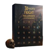 A84E-Horror Collectible 2026 Advent Calendar With 31 Spooky Figurines Hanging Charms & Mini Decor Spooky Figurines Set juoda