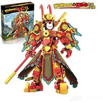 Beždžionės vaiko serija Beždžionės karalius Ultra Mech konstravimo kaladėlės Sun Wukong Mecha kaladėlės Žaislai berniukams Dovanos No Box balta