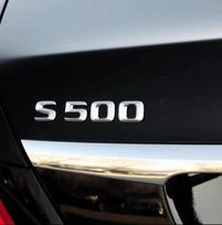 3D chromuotos raidės S320L S400L S500 S500L S550 S600 4Matic Viršutinis ABS emblema Mercedes Benz S klasės automobilio bagažinės pavadinimo lentelė Logotipo lipdukas