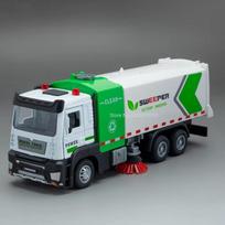 1:32 Gaisrinės mašinos modelis žaislas Miesto sanitarijos valytuvas Lieto metalo sunkvežimis Atidaromos durys Garsas Šviesa Miniatiūrinė transporto priemonė Vaikų žaislai žalia