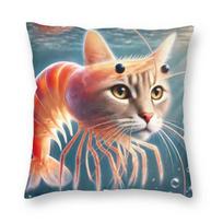 Italian Brainrot Meme Tralalero Tralala Printed Pillow Cover Home Decor Sofa Chair Car Decor Brr Patapim Pillowcase Peach skin 18*18(CM)-1Pcs