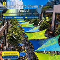 Sunshade Tarp: Sun Protection & Heat Insulation for Camping, Courtyards, Balconies - Various Sizes Standard fluorescencinė žalia spalva