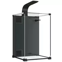 Akvariumo komplektas 36 l nano akvariumas su LED apšvietimu, filtravimo sistema, siurbliu, cirkuliacija 30 x 30 x 45,5 cm, juodas