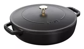 Sauté keptuvė ZWILLING STAUB BRAISERS apvali 28 cm, juoda, dugno skersmuo 22,2 cm