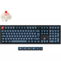 Klaviatūra Keychron V6 Max, juoda/mėlynai pilka, DE išdėstymas, Gateron Jupiter Red, Hot-Swap, RGB