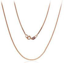 Auksinė grandinėlė Curb 1 mm , briaunų apdirbimas deimantu, 42, 1.46 g, Raudonas Auksas 585 praba