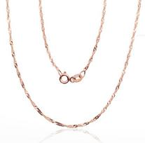 Auksinė grandinėlė Singapore 1.5 mm , briaunų apdirbimas deimantu, 40, 1.62 g, Raudonas Auksas 585 praba