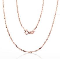 Auksinė grandinėlė Singapore 1.5 mm , briaunų apdirbimas deimantu, 45, 1.79 g, Raudonas Auksas 585 praba