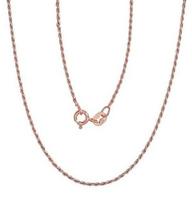Sidabrinė grandinėlė Rope 1,1 mm, 45, 2.4 g, Sidabras 925 praba, raudonas auksas (padengti)