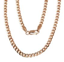 Sidabrinė grandinėlė Curb 3.9 mm , briaunų apdirbimas deimantu, 50, 11.4 g, Sidabras 925 praba, raudonas auksas (padengti)