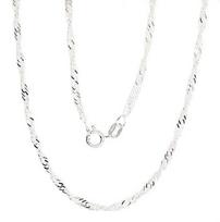 Sidabrinė grandinėlė Singapore 2,5 mm , briaunų apdirbimas deimantu, 40, 3.3 g, Sidabras 925 praba