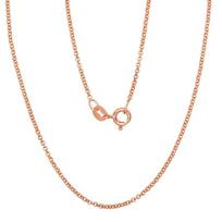 Sidabrinė grandinėlė Rollo 1 mm, 40, 2.1 g, Sidabras 925 praba, raudonas auksas (padengti)
