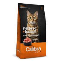 CALIBRA Cat EXPERT+ Adult Sterilised&Hairball sausas pašaras steril. katėms nuo sąvėlų, 1,5 kg