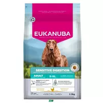 Eukanuba Special Care Sensitive Digestion All Breeds sausas pašaras turintiems jautrų skrandį šunims visų veislų, vištiena; 2.3kg, 12kg