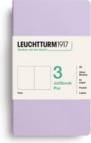 Leuchtturm 1917 Jottbook Pur A6 lygūs užrašų knygelės su lanksčiu viršeliu, alyvinės, 80 g/m², 3 vnt.