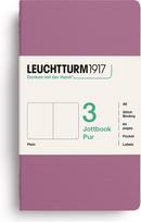 Leuchtturm 1917 Jottbook Pur A6 lygūs užrašų knygelės su lanksčiu viršeliu, tamsiai rožinės, 80 g/m², 3 vnt.
