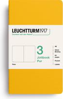 Leuchtturm 1917 Jottbook Pur A6 lygūs užrašų knygelės su lanksčiu viršeliu, geltonos, 80 g/m², 3 vnt.