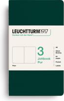 Leuchtturm 1917 Jottbook Pur A6 lygūs užrašų knygelės su lanksčiu viršeliu, tamsiai žalios, 80 g/m², 3 vnt.