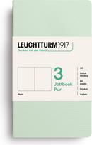 Leuchtturm 1917 Jottbook Pur A6 lygūs užrašų knygelės su lanksčiu viršeliu, mėtinės, 80 g/m², 3 vnt.