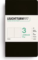 Leuchtturm 1917 Užrašų knygelės taškuotos, lanksčiais viršeliais Jottbook Pur A6, juodos, 80 g/m², 3 vnt.