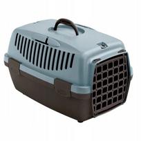 Stefanplast Gulliver 1 gyvūnų transportavimo dėžė su plastikinėmis durelėmis, 48 x 32 x 31 cm, pilka/mėlyna