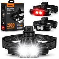 Įkraunamas LED priekinis žibintas Videx VLF-H066A, 2000 lm, 20W, atsparus vandeniui