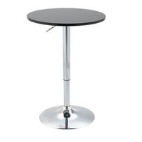 Modernus apvalus baro stalas, valgomojo stalas su 360° besisukančiu stalviršiu, reguliuojamo aukščio bistro/aukštas/virtuvės stalas, plieninis, juodas, Ø61 x 70-90 cm