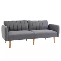 Išskleidžiama dvivietė sofa-lova, pilka, 173x75x73 cm