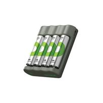GP akumuliatorius įkroviklis B421 su 4 AA įkraunamomis baterijomis, 2000 mAh, 1.2V, juodas EU