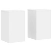 vidaXL Stovai augalams, 2vnt., balti, 30x30x50cm, apdirbta mediena