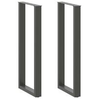 vidaXL Baro stalo kojos, U formos, 2 vnt., antracito spalvos, 50x(110-111) cm, plienas