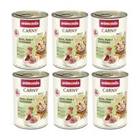 ANIMONDA Cat Carny Adult skonis: vištiena, kalakutiena, triušiena 6x400g