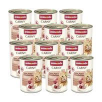 ANIMONDA Cat Carny Adult skonis: vištienos, kalakutienos ir ančių širdelės 12x400g