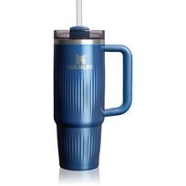 Stanley Quencher H2.O FlowState™ Fluted Tumbler nerūdijančiojo plieno puodelis su šiaudeliu vidutinis Glacial Blue Shine 890 ml