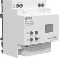 DALI šliuzas Gira 211100 Colour 1f REG KNX Secure, skirtas KNX ir DALI sistemų integracijai