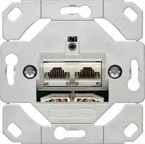 Kištukinis lizdas Gira 245200 — 2×RJ-45 Cat6a, metalinis apdaila
