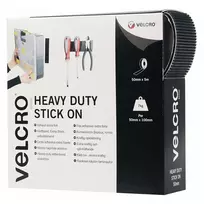 VELCRO Klettband Extra Stark Selbstklebend, Haken & Flausch 50mm x 5m Schwarz