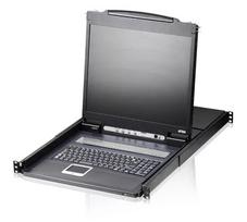 KVM jungiklis ATEN CL1308N 8 prievadų, USB/PS/2 klaviatūra ir pelė, 19 colių LCD, 1U stovas, juodas