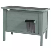 Lauko namelis katėms, atsparus oro sąlygoms, 1 langas, 1 įėjimas, 85 x 50 x 68,5 cm, tamsiai pilka+juoda