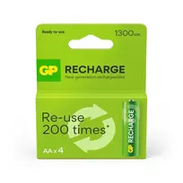 Įkraunami elementai GP RECHARGE AA, 1300mAh, 4 vnt.