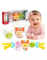 WOOPIE BABY Pendant for Stroller Crib Sensory Playing Crab Mirror Fish 6m