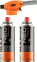 „Neo“ užsukamas dujinis degiklis + 2 butano dujų balionėliai, 227 g