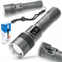 MONTIS MT159-GR rankinis taktinis įkraunamas aliuminis žibintuvėlis IPX4 700LM 3000mAh