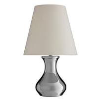 Kreminės spalvos/sidabrinės spalvos iš metalo stalinis šviestuvas (aukštis 36 cm) su tekstiliniu gaubtu Nell – Premier Housewares