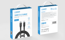 Veger Kabelis USB-C to USB-C PD 20V 5A 100W CC05 1.5m, Juoda